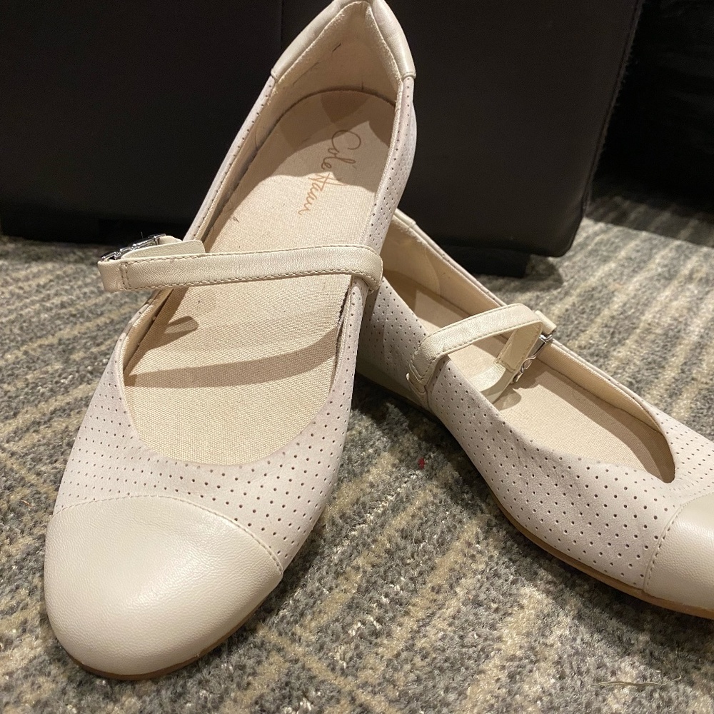 Cole Haan - suede and leather Mary Jane shoes